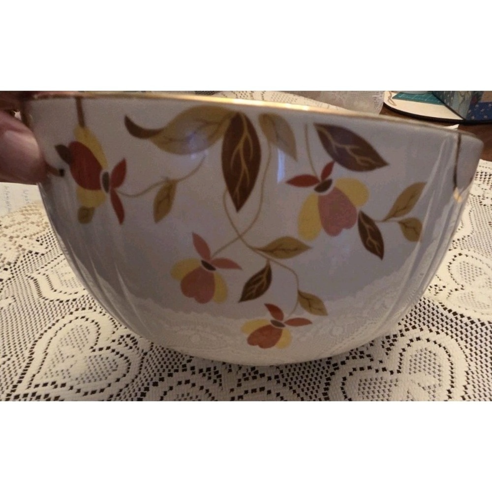 Vintage Hall's Superior‎ Jewel Tea Autumn Leaf Large 9" Mixing/ Serving Bowl - Picture 4 of 11